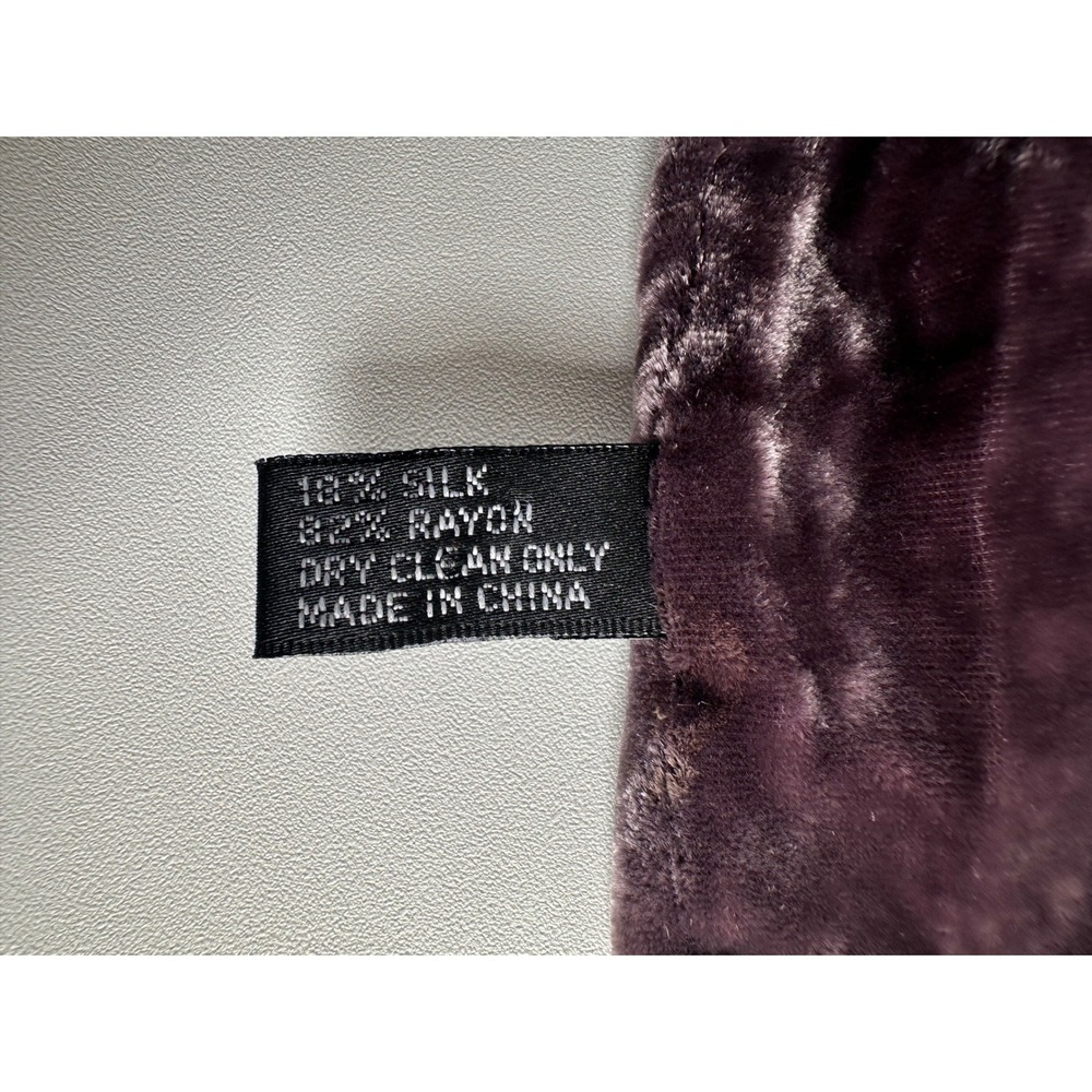Banjara Purple Crushed Velvet Silk Blend Scarf Mauve Plum 56 Inch Long Luxury - Picture 3 of 6